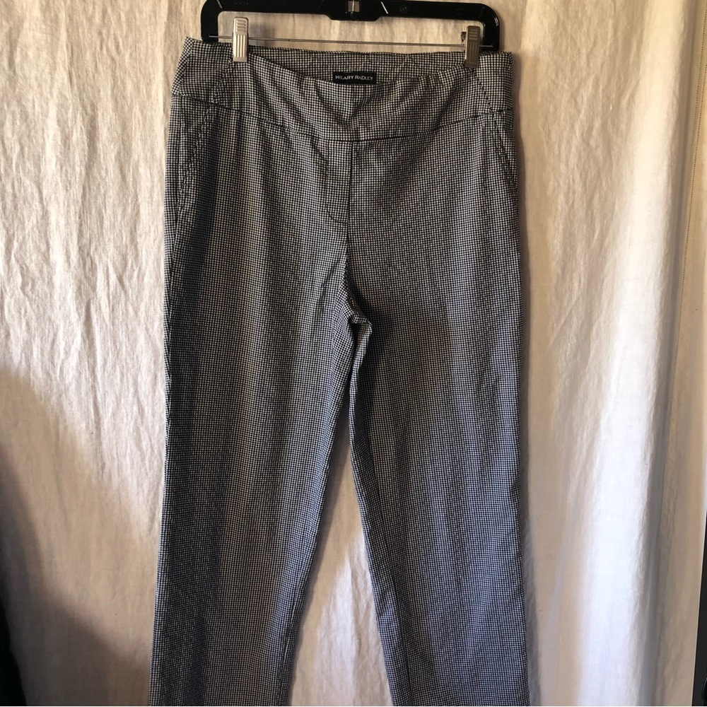 Hilary Radley pull on super stretch houndstooth black and white check pant M